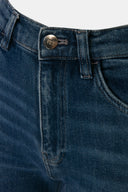 Flare Wide Leg Fit Koyu İndigo Kadın Jean Pantolon