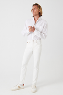 TIM Slim Tapered Fit Beyaz Erkek Jean Pantolon