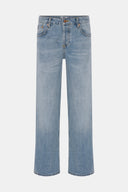 Relaxed Straight Fit Açık İndigo Kadın Jean Pantolon