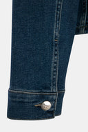 Fitted Slim Fit Orta İndigo Kadın Jean Ceket