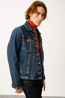 ANDY Trucker Regular Fit Koyu İndigo Erkek Jean Ceket