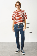 AXEL Loose Tapered Fit Bağcıklı Koyu İndigo Erkek Jean Jogger