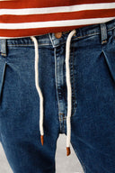 AXEL Loose Tapered Fit Bağcıklı Koyu İndigo Erkek Jean Jogger