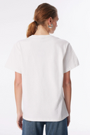 Bisiklet Yaka Baskılı Ekru Kadın T-Shirt