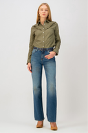 Bootcut Straight Fit Vintage Orta İndigo Kadın Jean Pantolon
