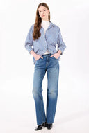 Bootcut Straight Fit Vintage Orta İndigo Kadın Jean Pantolon