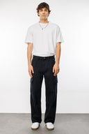 BORRIS Cargo Fit Siyah Utility Erkek Jean Pantolon