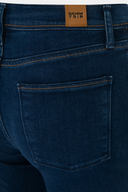BRIDGETTE Skinny Flare Fit Koyu İndigo Çıtçıt Paça Kadın Jean Pantolon