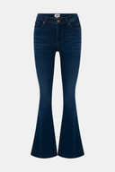 BRIDGETTE Skinny Flare Fit Koyu İndigo Çıtçıt Paça Kadın Jean Pantolon
