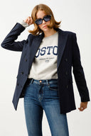 BRIDGETTE Skinny Flare Fit Koyu İndigo Çıtçıt Paça Kadın Jean Pantolon