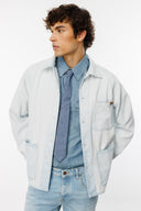 Chambray Orta İndigo Denim Kravat