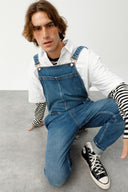 CONROY Regular Tapered Fit Orta İndigo Erkek Jean Salopet Tulum