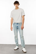 Slim Relaxed Fit Düz Paça Açık İndigo Erkek Jean Pantolon