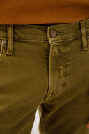 DAVID OLIVE Slim Fit Diz Detaylı Yeşil Erkek Jean Pantolon