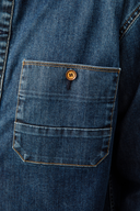 WILLIAM Regular Fit Yarım Pat Koyu İndigo Erkek Jean Gömlek
