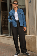 DOJA Bomber Slim Fit Orta İndigo Erkek Ceket