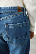 DONOVAN Loose Tapered Fit Orta İndigo Erkek Jean Pantolon