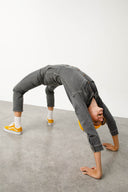 ELISA Slim Fit Worker Stil Gri Kadın Jean Tulum