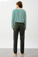 FARON Loose Straight Fit Haki Erkek Jean Pantolon