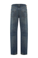 FARON Loose Straight Fit Orta İndigo Erkek Jean Pantolon