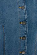 Fitted Slim Fit Orta İndigo Kadın Jean Yelek