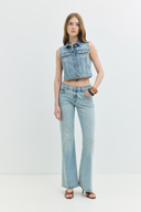 Slim Flare Fit Açık İndigo Kadın Jean Pantolon