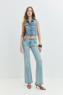 Slim Flare Fit Açık İndigo Kadın Jean Pantolon