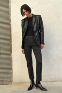 ISSA Slim Fit Kaplamalı Siyah Kadın Jean Pantolon