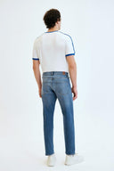 JAKE Loose Tapered Fit Orta İndigo Erkek Jean Pantolon