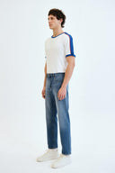 JAKE Loose Tapered Fit Orta İndigo Erkek Jean Pantolon