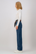JILL Barrel Fit Orta İndigo Kadın Jean Pantolon