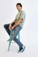 JORDAN Slim Fit Rigid Orta İndigo Erkek Jean Pantolon