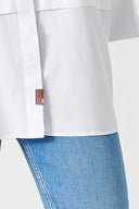 Oversize Fit Truvakar Kol Beyaz Kadın Gömlek