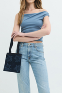Kaplumbağa Koyu İndigo Lazer Baskılı Mini Totebag