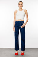 KAREN Straight Fit Lacivert Kadın Jean Pantolon