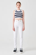 KELLY Mom Fit Beyaz Kadın Jean Pantolon