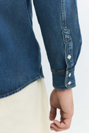 Klasik Western Regular Fit Orta İndigo Erkek Jean Gömlek