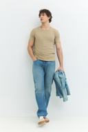 LEON Regular Fit Orta İndigo Erkek Jean Pantolon