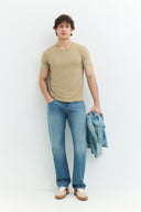 LEON Regular Fit Orta İndigo Erkek Jean Pantolon