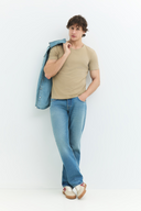 LEON Regular Fit Orta İndigo Erkek Jean Pantolon