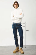 LEONARD Slim Fit Koyu İndigo Erkek Jean Pantolon