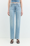 Straight Fit Twisted Açık Indigo Kadın Jean Pantolon