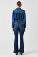 LYDIA Skinny Flare Fit Koyu İndigo Kadın Jean Pantolon