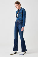 LYDIA Skinny Flare Fit Koyu İndigo Kadın Jean Pantolon