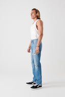 MARCEL Slim Straight Fit Destroylu Açık İndigo Erkek Jean Pantolon
