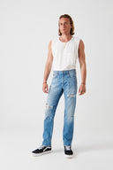 MARCEL Slim Straight Fit Destroylu Açık İndigo Erkek Jean Pantolon