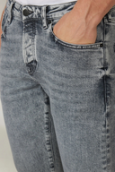 Slim Straight Fit Gri Erkek Jean Pantolon