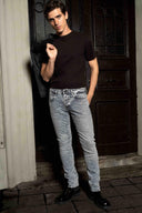 Slim Straight Fit Gri Erkek Jean Pantolon