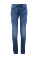 Slim Straight Fit Orta İndigo Erkek Jean Pantolon