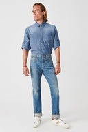 MARCEL Slim Straight Fit Vintage Orta İndigo Erkek Jean Pantolon